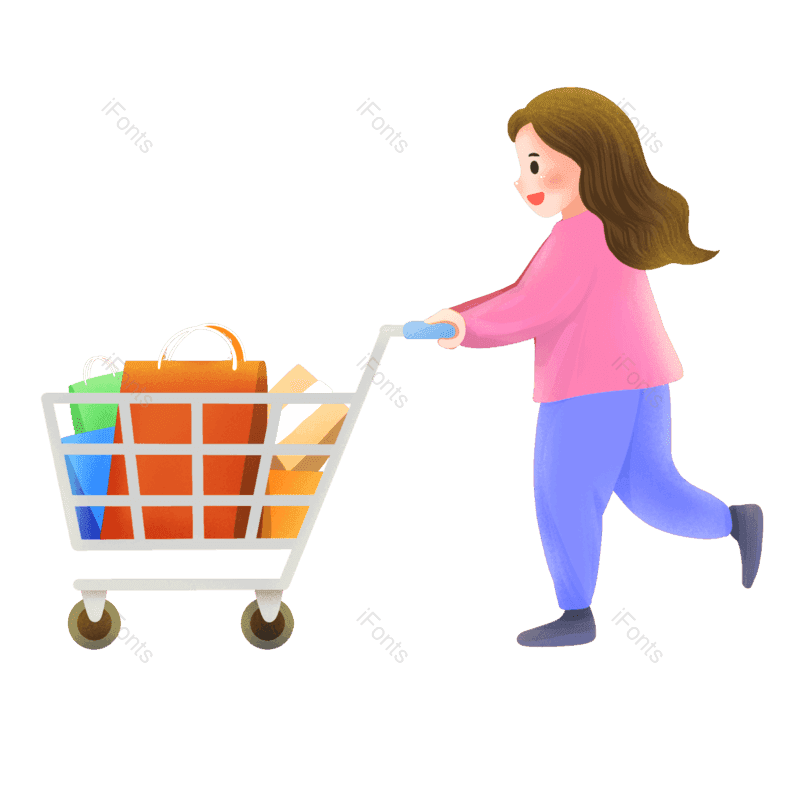 元素图片,卡通元素,小女孩PNG,手绘免抠素材